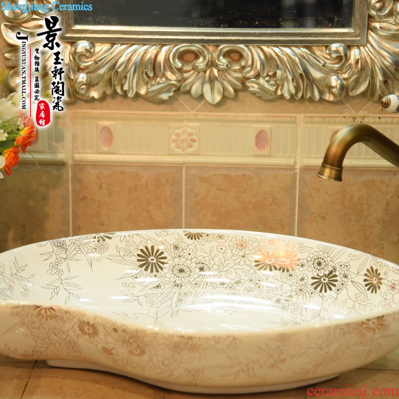 JingYuXuan jingdezhen ceramic lavatory sink basin basin art on white peony waist drum much money