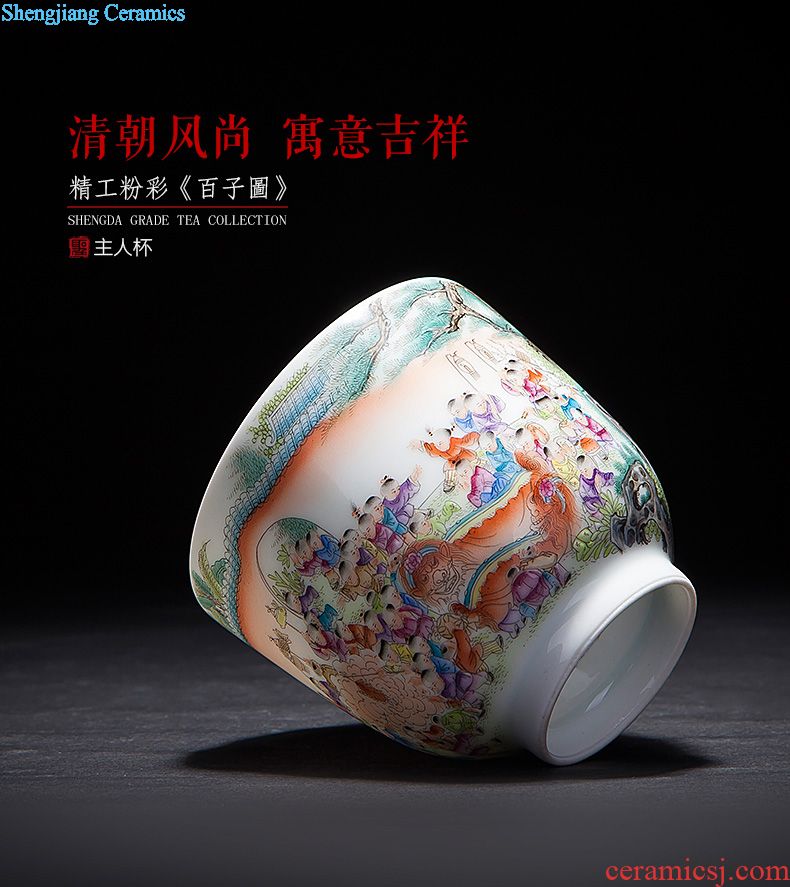 Santa jingdezhen ceramic handmade tea cups hand-painted pastel twelve gold hair pin set of a dream of red mansions cup fragrance-smelling cup