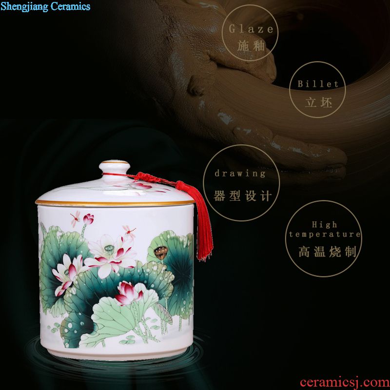 Jingdezhen ceramic blooming flowers storage tank is a large sitting room general storage POTS decorative porcelain furnishing articles