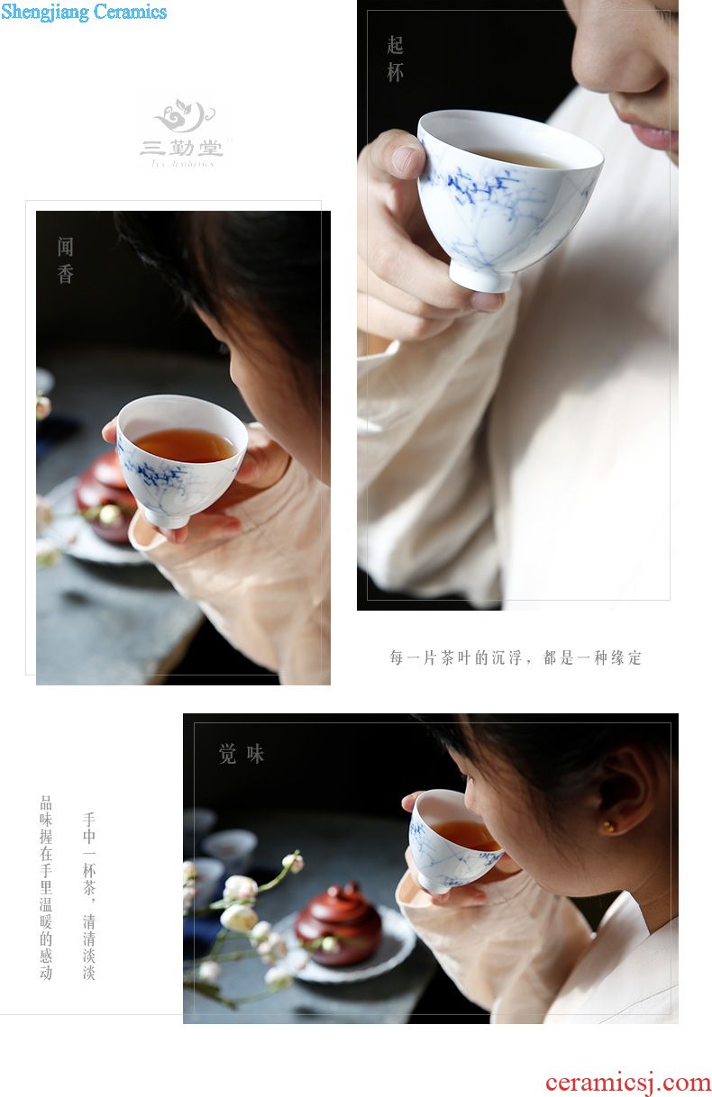 The three frequently your kiln kung fu tea cups Jingdezhen ceramic sample tea cup tea set personal master cup single cup S44004