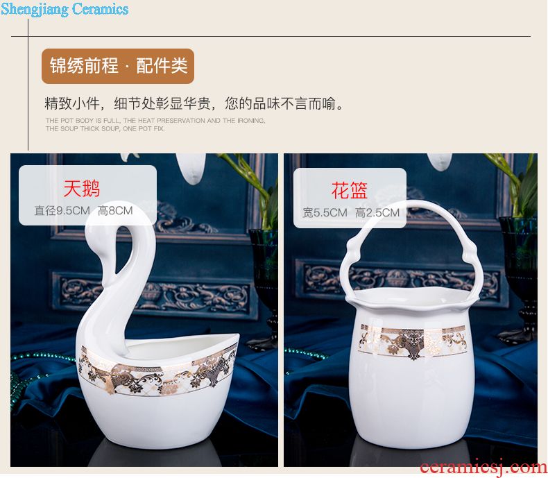 The dishes suit household of Chinese style dishes jingdezhen classical colored enamel tableware dishes business housewarming wedding gifts