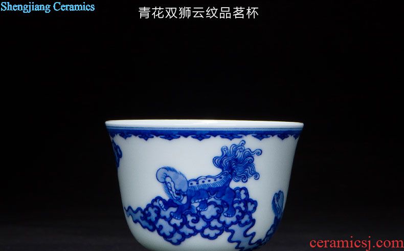 St large ceramic tureen teacups hand-painted new color landscape three cups of tea bowl full manual jingdezhen kung fu tea set