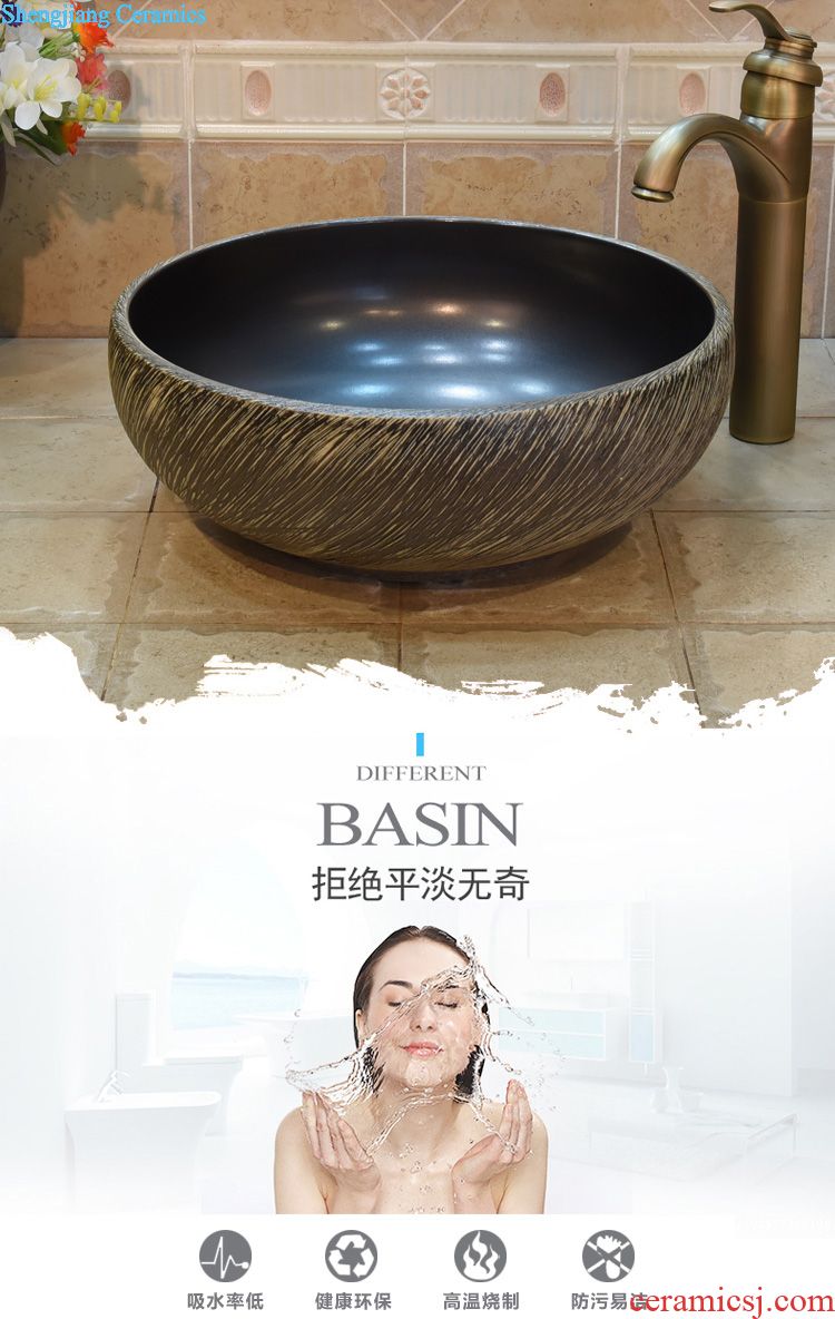 JingYuXuan art basin sinks 34 sanitary ceramic face basin small brown carriage stage basin basin