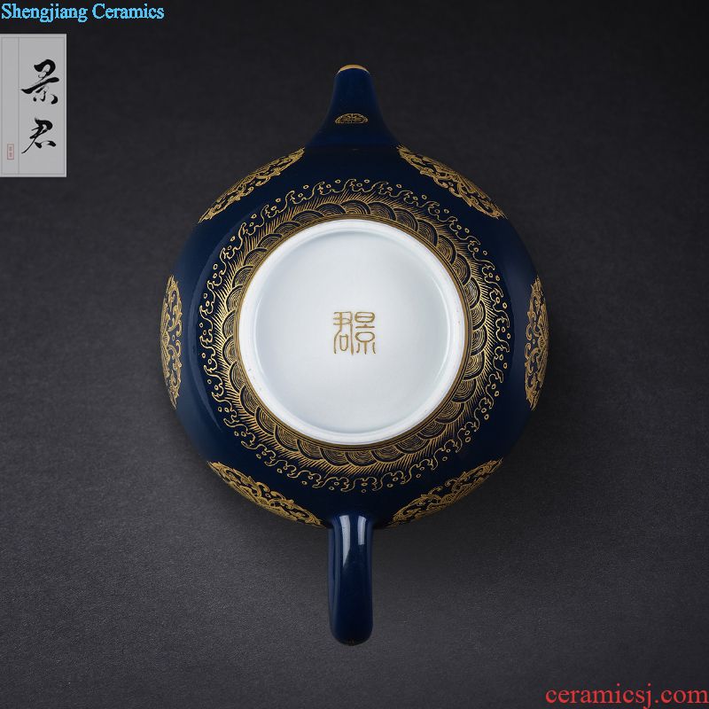 Hand-painted colored enamel master cup single cup jingdezhen JingJun small kung fu tea cups sample tea cup trumpet
