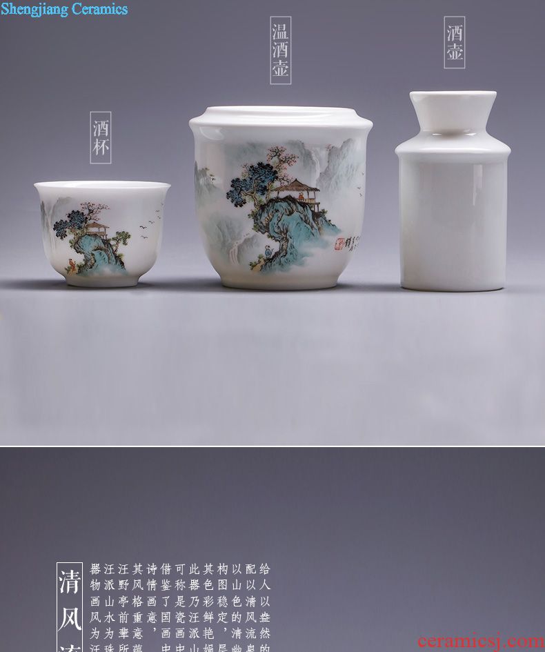 St the ceramic kung fu tea master cup hand-painted qunfang brocade cluster sample tea cup jingdezhen blue and white porcelain tea set single cup