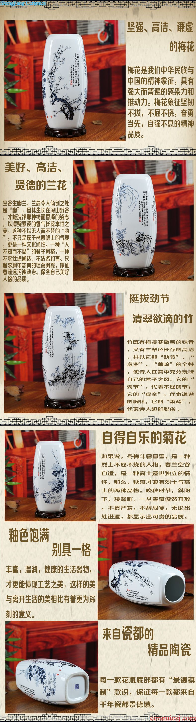 Jingdezhen ceramic vases, Chinese red modern home sitting room place gold peony gourd bottle housewarming gift
