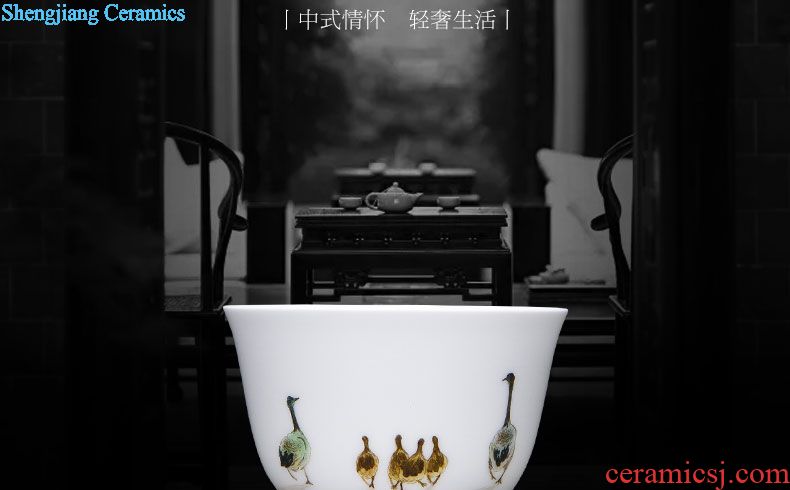 Clearance rule ceramic kung fu tea master cup hand-painted pastel radish cabbage cylinder cup jingdezhen tea cup