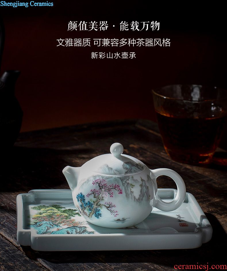 Santa jingdezhen blue and white sample tea cup pure manual ball butterfly ceramic hand-painted paint powder enamel high-end host a cup of tea cups