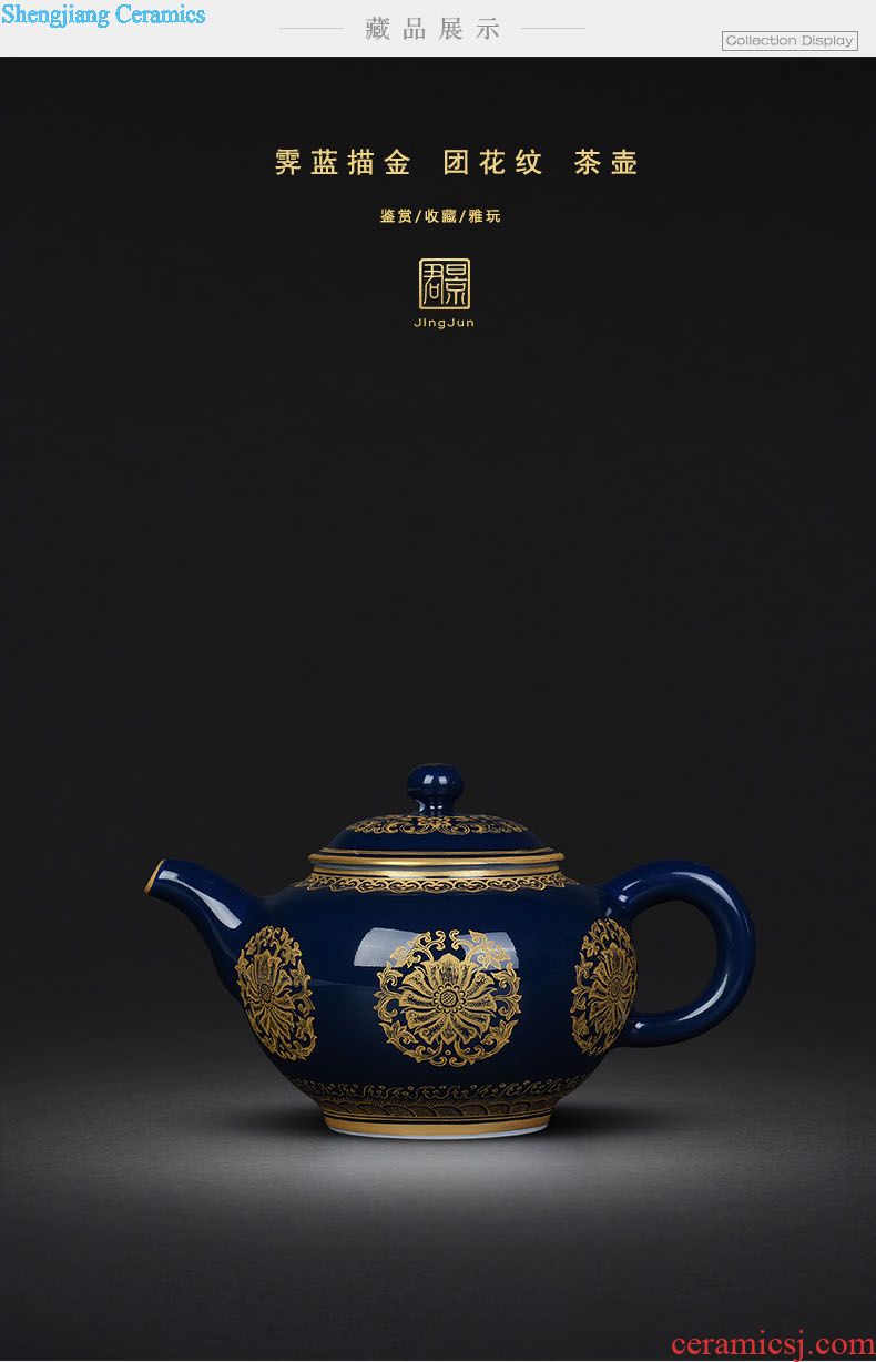 Hand-painted colored enamel master cup single cup jingdezhen JingJun small kung fu tea cups sample tea cup trumpet