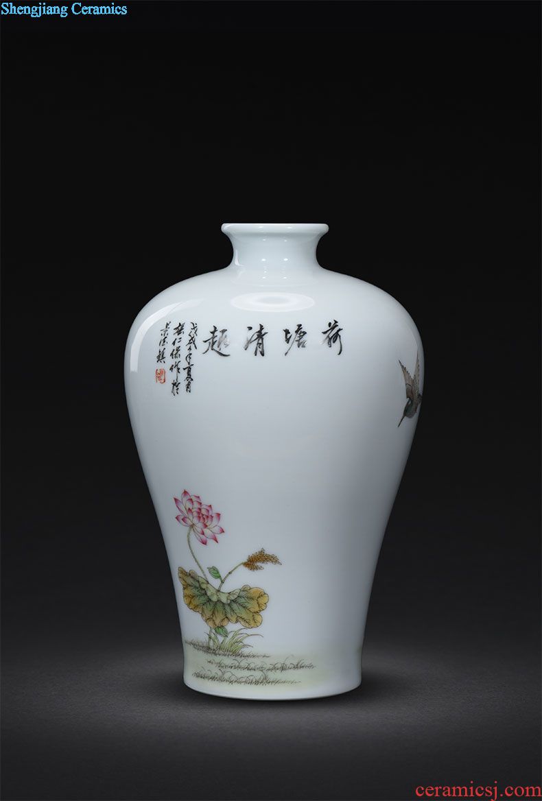 Jingdezhen hand-painted pastel barrels bottle master porcelain vase furnishing articles sitting room adornment flower arranging ceramic flower vases