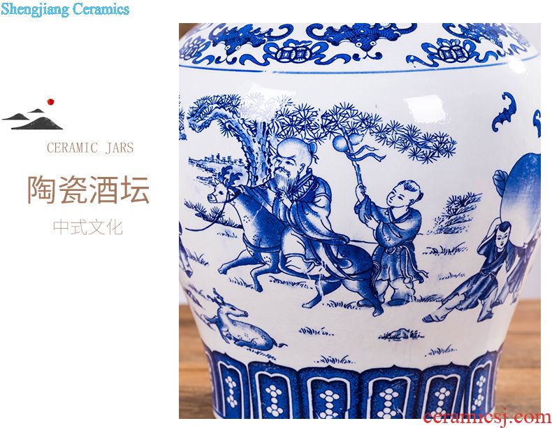 Jingdezhen ceramic jars 10/20/50 jin bubble restaurant decorated with antique white wine bottle wine wine jar