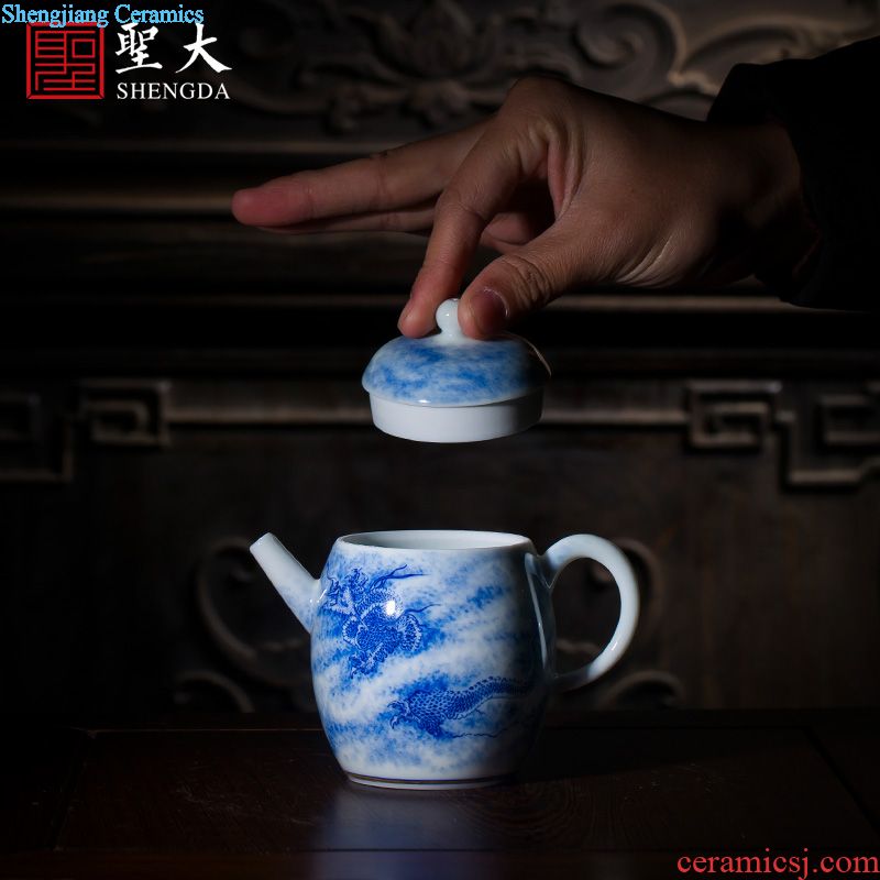 Holy big ceramic teacups hand-painted pastel peach individual cup sample tea cup all hand jingdezhen tea master cup