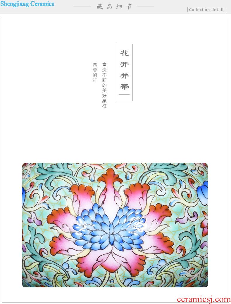 JingJun jingdezhen hand-painted colored enamel porcelain teapot kung fu tea set single pot of tea tea