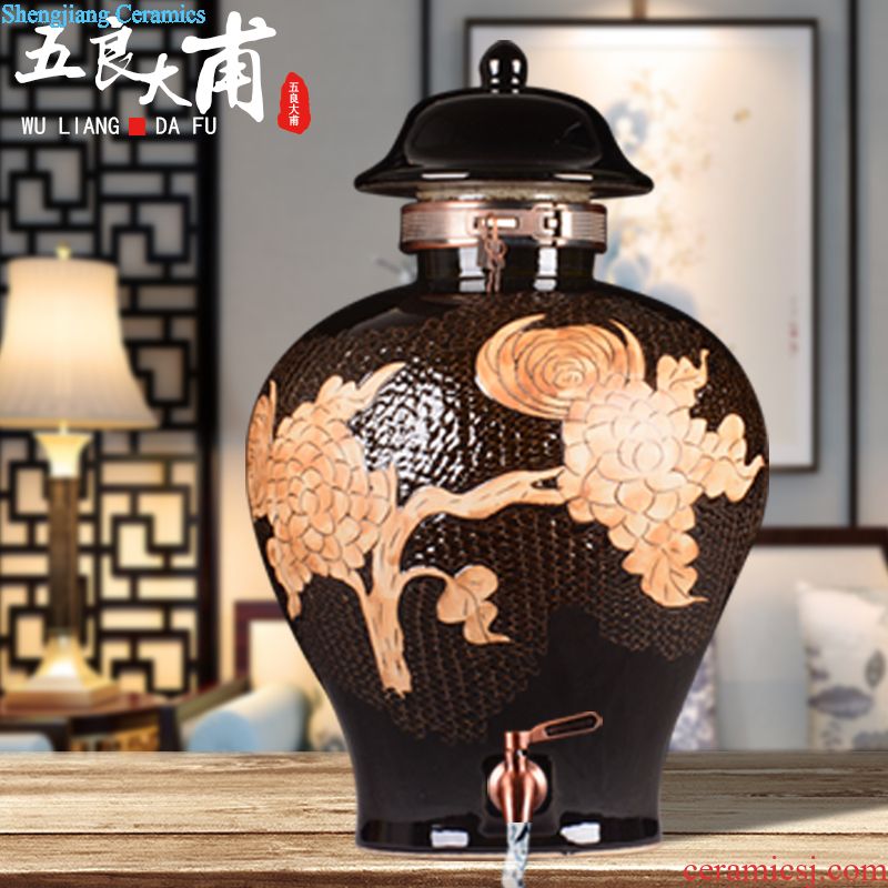 Lead free wine bottle wine storage bottle Sealed bottle of jingdezhen ceramic bottle 3 jins collection jars