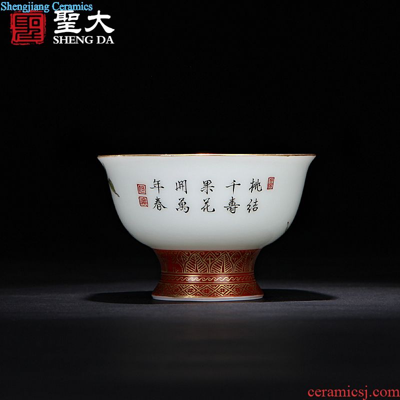 Kung fu master ceramic cups cup hand-painted double phoenix sample tea cup all hand jingdezhen blue and white porcelain cups tea sets