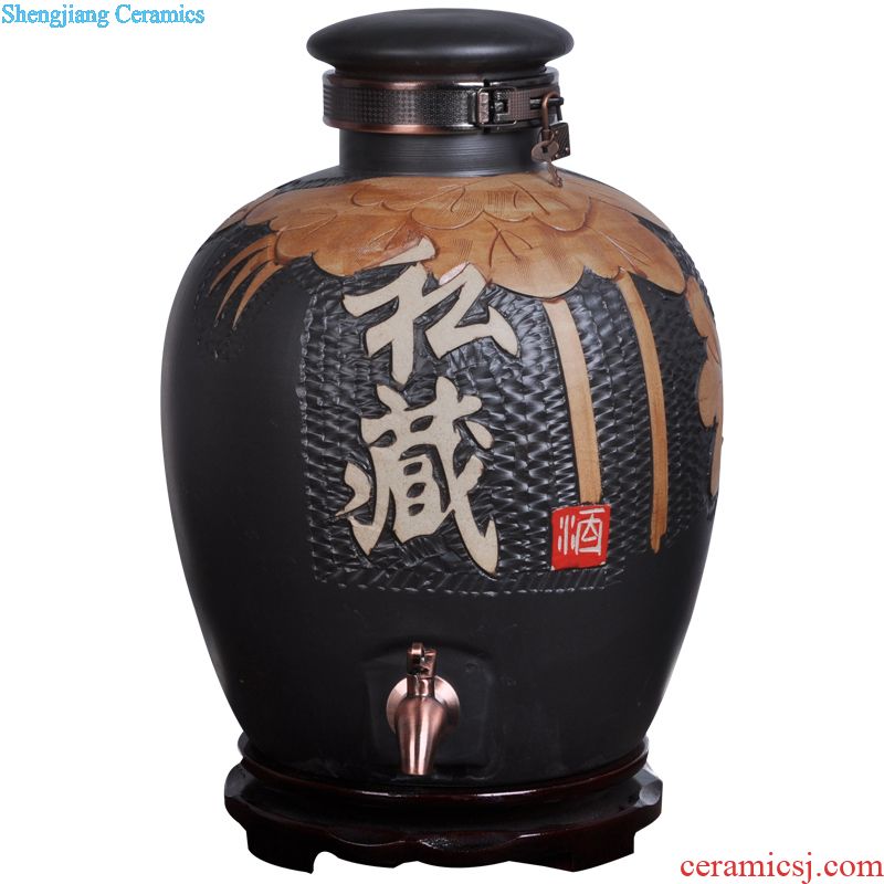 Jingdezhen ceramic bottle sealed jars 1 catty empty wine bottle liquor gift household small jar with gift box