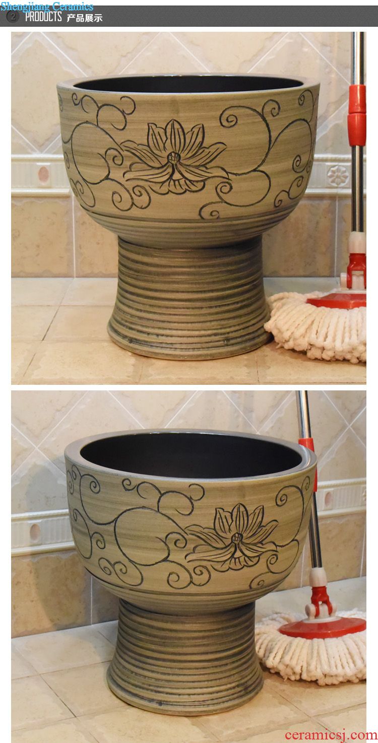 Jingdezhen ceramic lavatory basin basin art on the sink basin kiln glaze color lotus much money