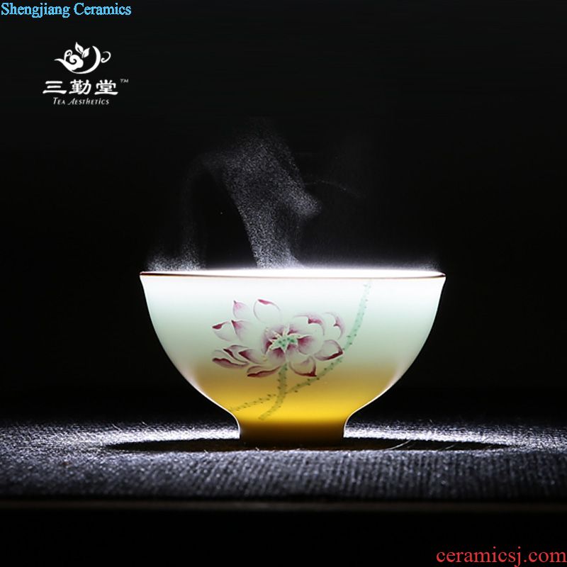 Three frequently hall kiln jingdezhen ceramic tea set to build fair mug light points of tea, tea tea accessories S31017 sea