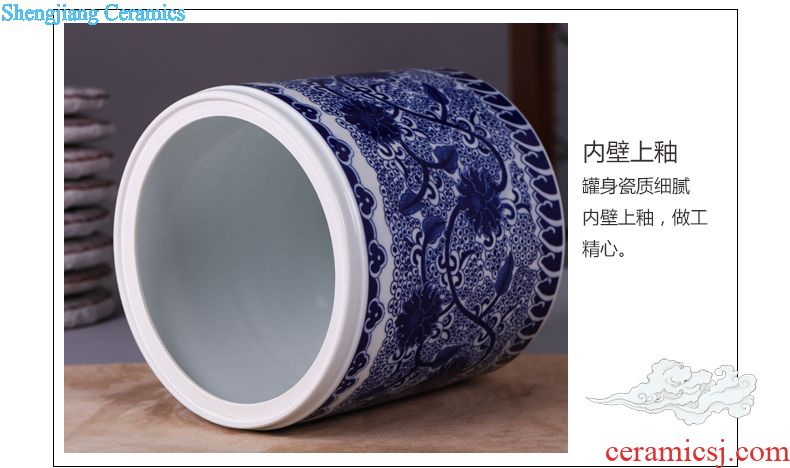 Jingdezhen ceramics pu 'er tea pot tea tea cake box domestic large-sized ceramic tea seal pot