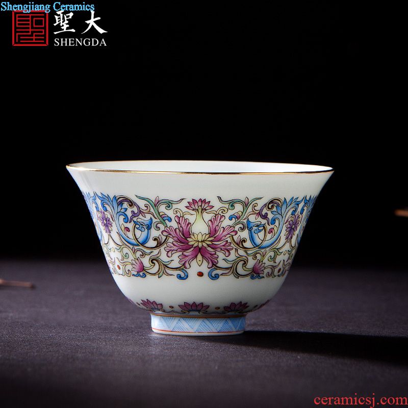 Sample tea cup jingdezhen blue and white dragon and tea set ceramic hand-drawn lines master cup single cup all hand kung fu tea cups