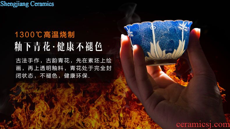 Kung fu tea ceramic masters cup drawing calligraphy sample tea cup all hand small cups tea cup of jingdezhen tea service