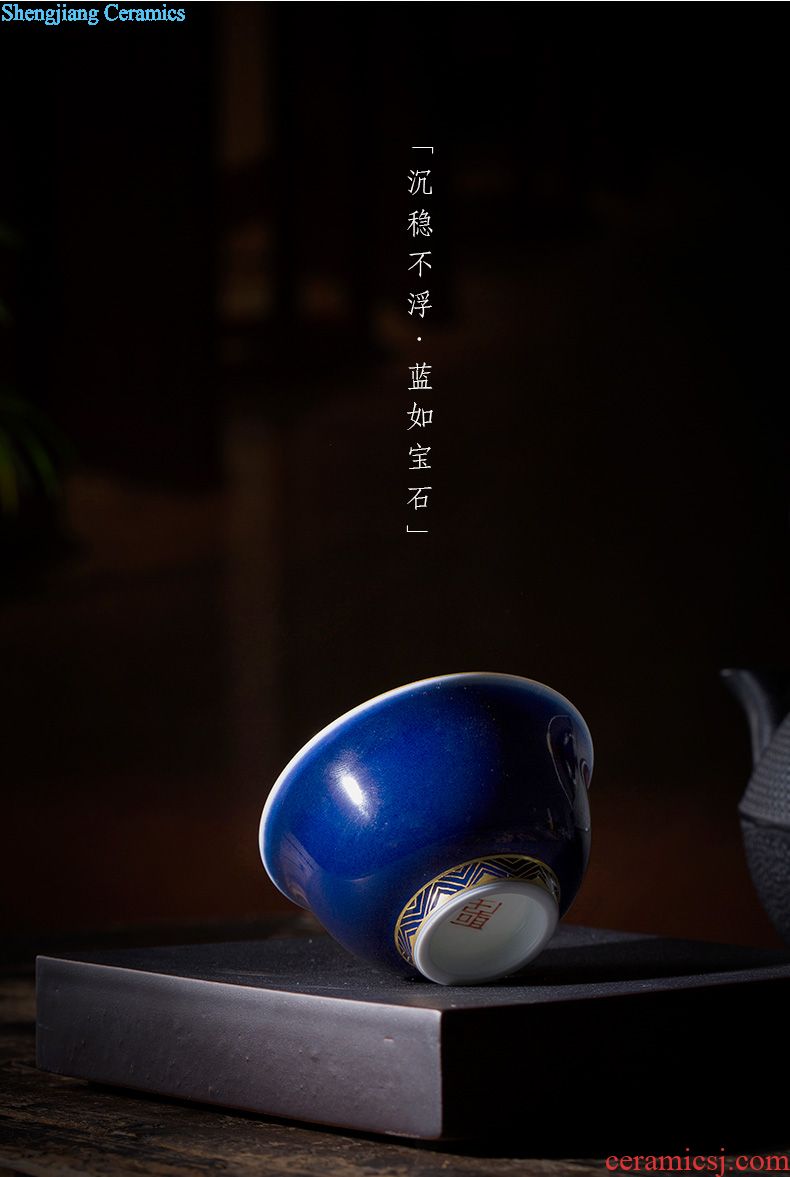 Santa teacups hand-painted ceramic kung fu master reed beach sintex sample tea cup of blue and white porcelain cup manual of jingdezhen tea service