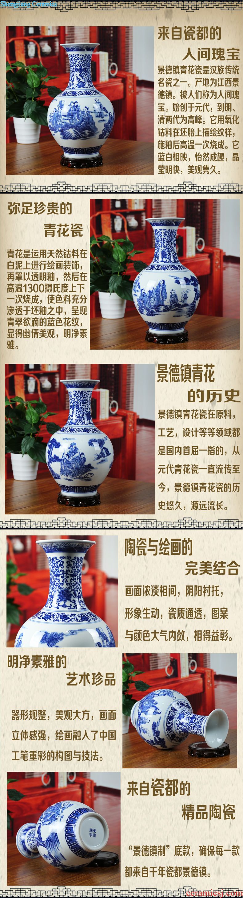 Jingdezhen ceramics powder enamel nine peach figure vase sitting room place study modern household decoration simple gifts