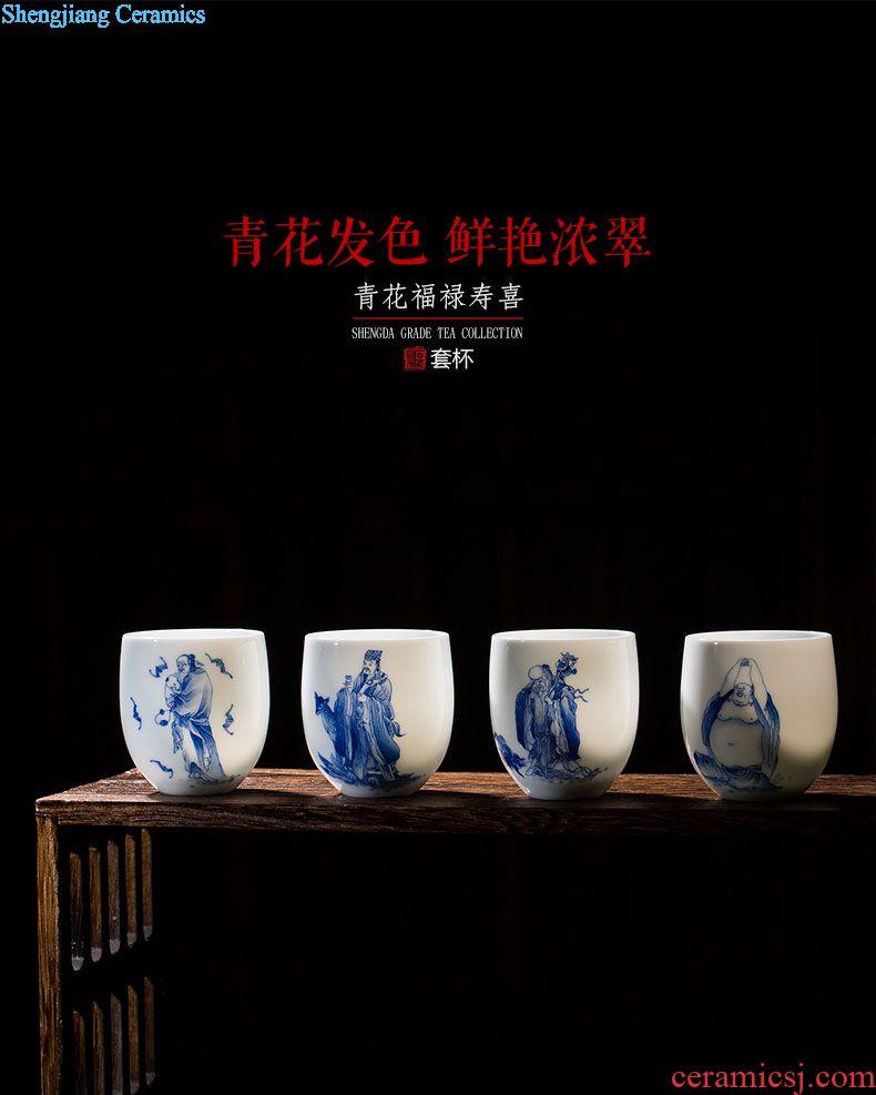 Holy big ceramic kung fu tea master cup new colour character maid hand-painted personal cup jingdezhen tea sample tea cup