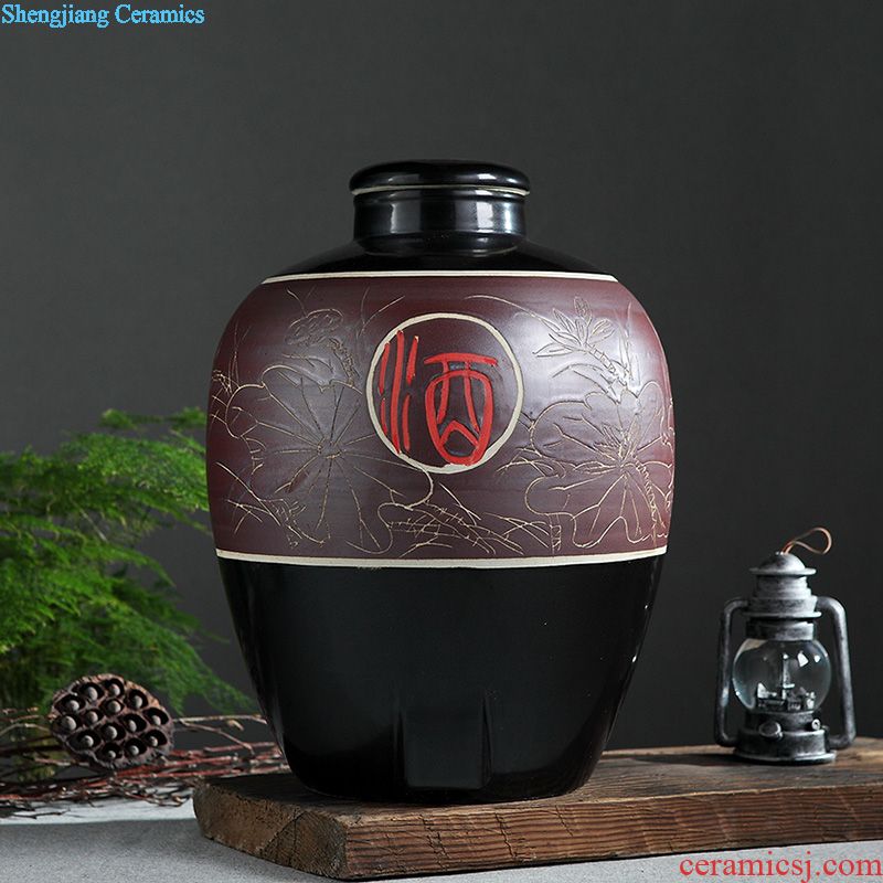 Ceramic barrel ricer box 30 kg 15 kg with cover art tank barrel can save m barrels of jingdezhen tea urn