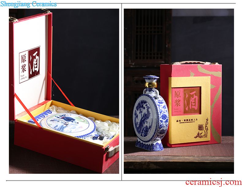 An empty bottle 1 catty ceramics with box gift box wine gift box of high-grade wine box carton portable paper wine box