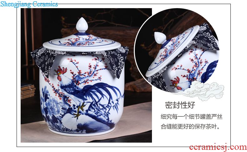 Jingdezhen ceramic vase vase the general pot of large western European large sitting room red clay furnishing articles