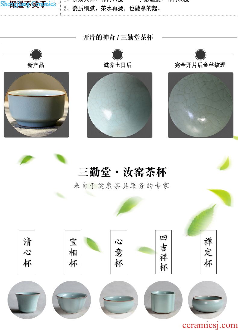 Three frequently hall your kiln crack cup a pot of two cups of jingdezhen ceramic kung fu tea set suit TZS074 portable travel
