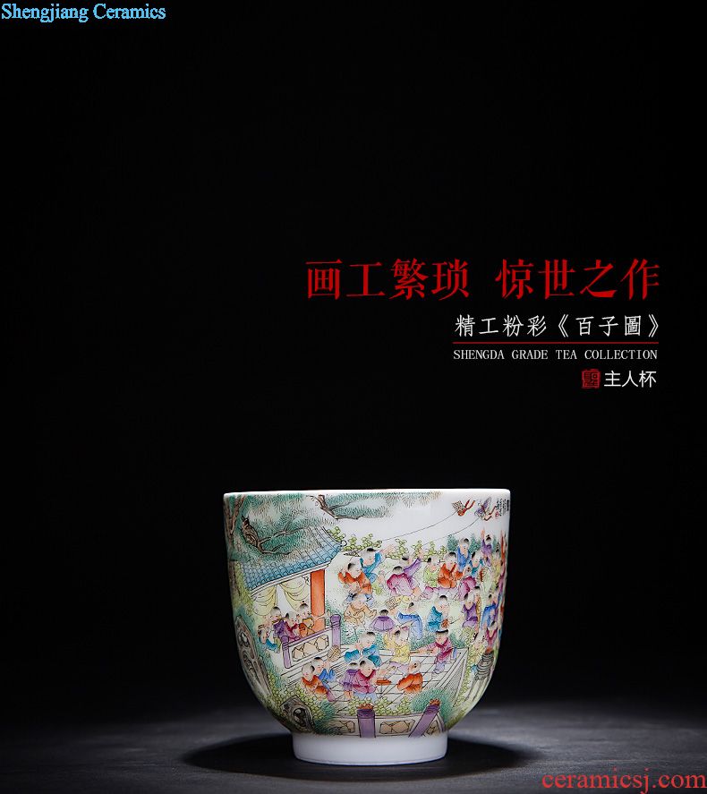 Santa jingdezhen ceramic handmade tea cups hand-painted pastel twelve gold hair pin set of a dream of red mansions cup fragrance-smelling cup