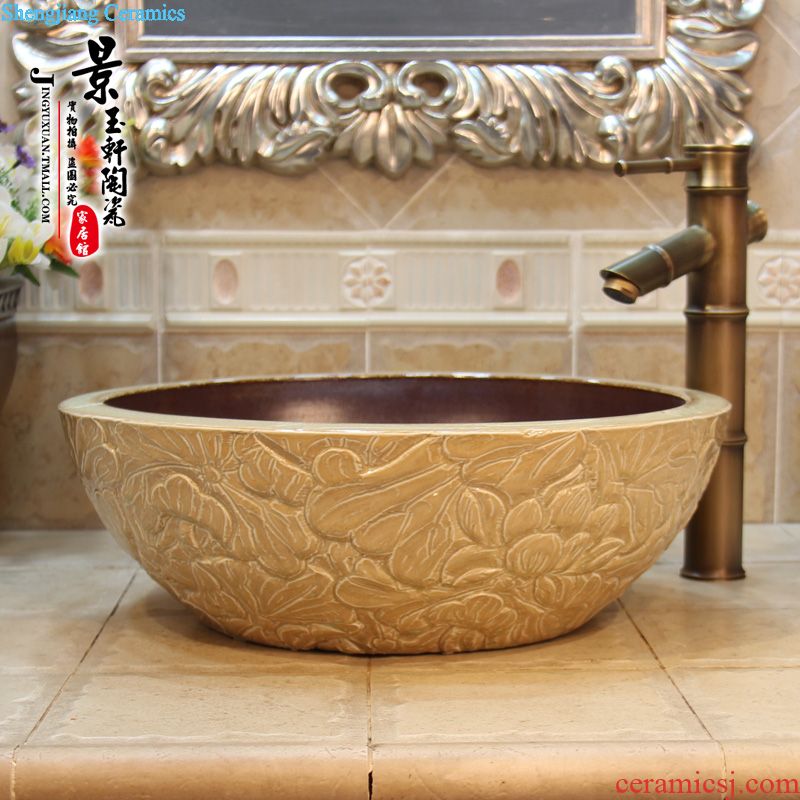 Jingdezhen ceramic art basin bathroom sinks on the basin that wash a face basin to hand variable glaze in the Mediterranean