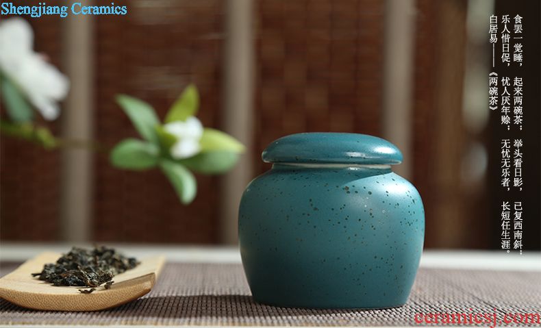 Is Yang violet arenaceous hand-painted ceramic packaging caddy store tea pot store content of coarse pottery seal pot tea gifts