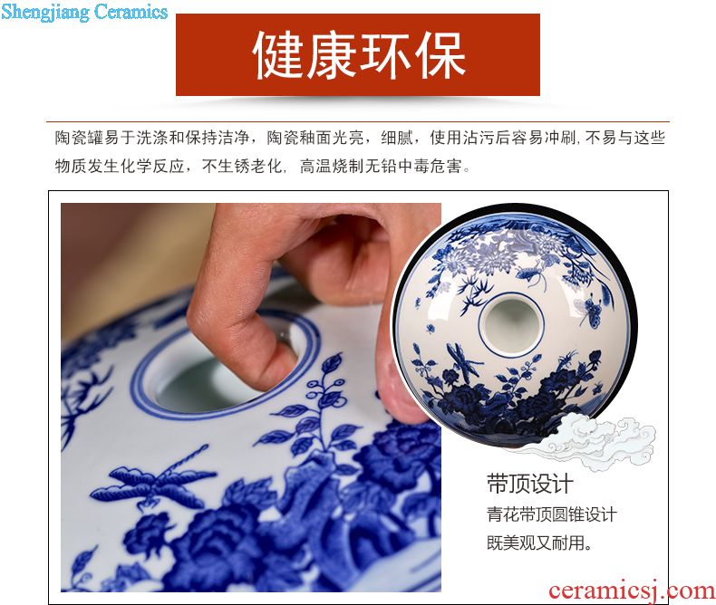 Jingdezhen ceramic contemporary and contracted sitting room place hand-painted manually restoring ancient ways of blue and white porcelain vase household decoration