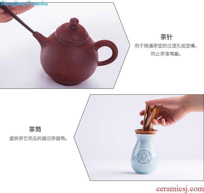 Jingdezhen ceramic kung fu tea set suit household of Chinese style office tea tea ware celadon teacup of a complete set of the teapot