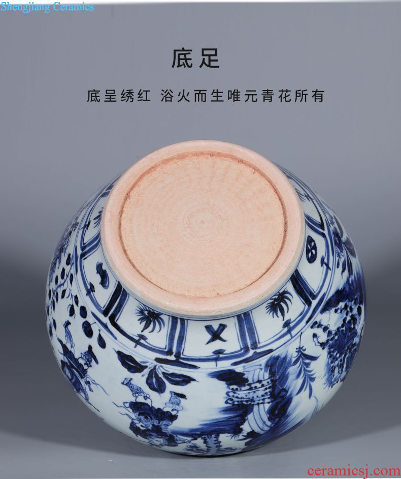 Jingdezhen ceramic new Chinese style living room porch hand-painted flower vase furnishing articles home porch decoration decoration