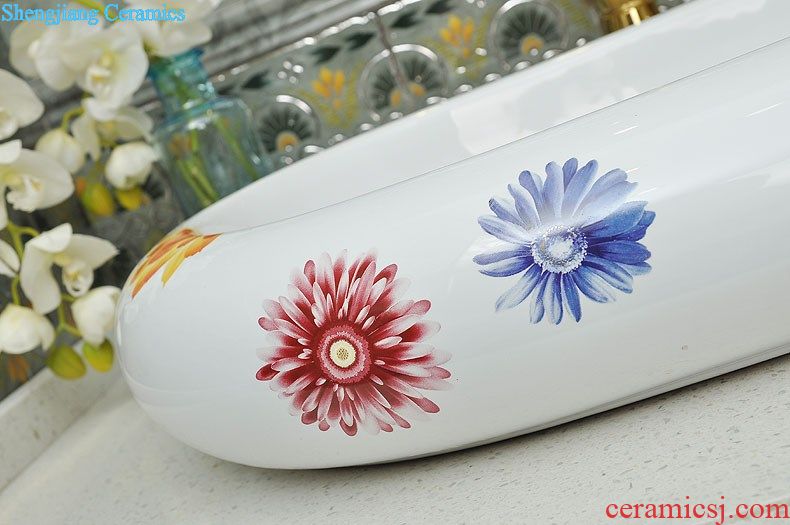 JingYuXuan jingdezhen Hand painted lotus pot the post Wash basin stage basin bathroom hand wash basin basin sink