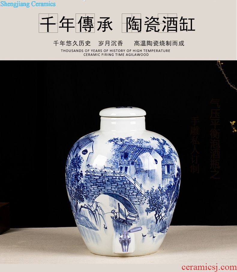 Jingdezhen ceramic vase pastel double hollow vase wine bottle is the sitting room porch modern household act the role ofing is tasted