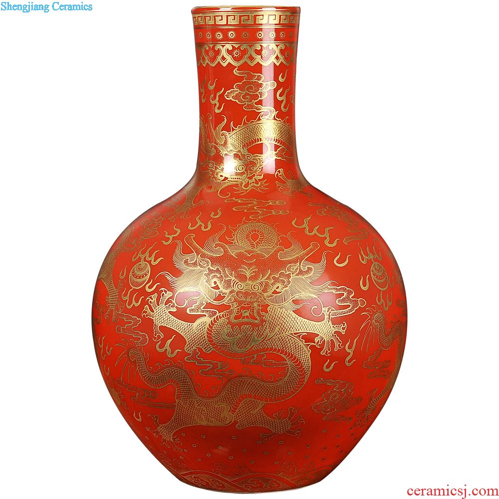 Archaize of jingdezhen ceramics powder enamel 18 arhats vase Chinese style household sitting room porch desktop ornaments