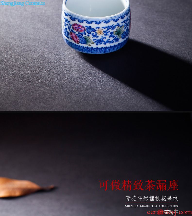 St large ceramic brush pot small hand-painted porcelain LuYan figure hair brush pot all hand made four furnishing articles