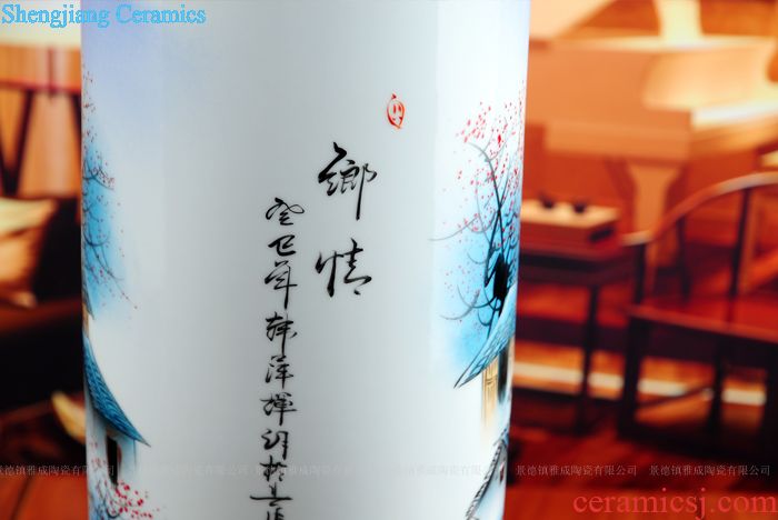 Jingdezhen ceramic brush pot fashion vase on January 1, modern ceramic product practical send teacher crafts