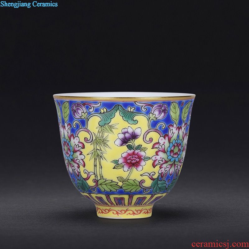 JingJun Jingdezhen porcelain enamel colour all hand sample tea cup kung fu tea cup ceramic cup personal Lord