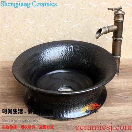 JingYuXuan jingdezhen ceramic lavatory basin basin art stage deep blue Mediterranean Sea shells hand basin