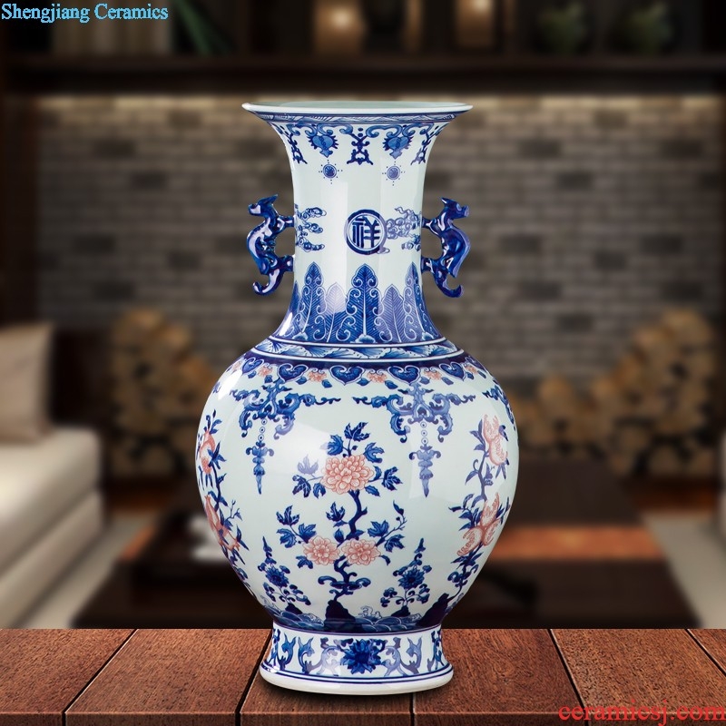 Famous master of jingdezhen ceramics hand-painted vases, flower arranging is lotus rhyme Chinese style household adornment furnishing articles