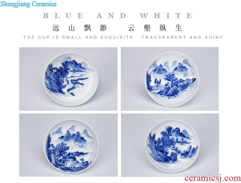 JingJun ceramic Kung fu tea tea ware accessories Japanese ceramics points by hand Large public cup) fair mug