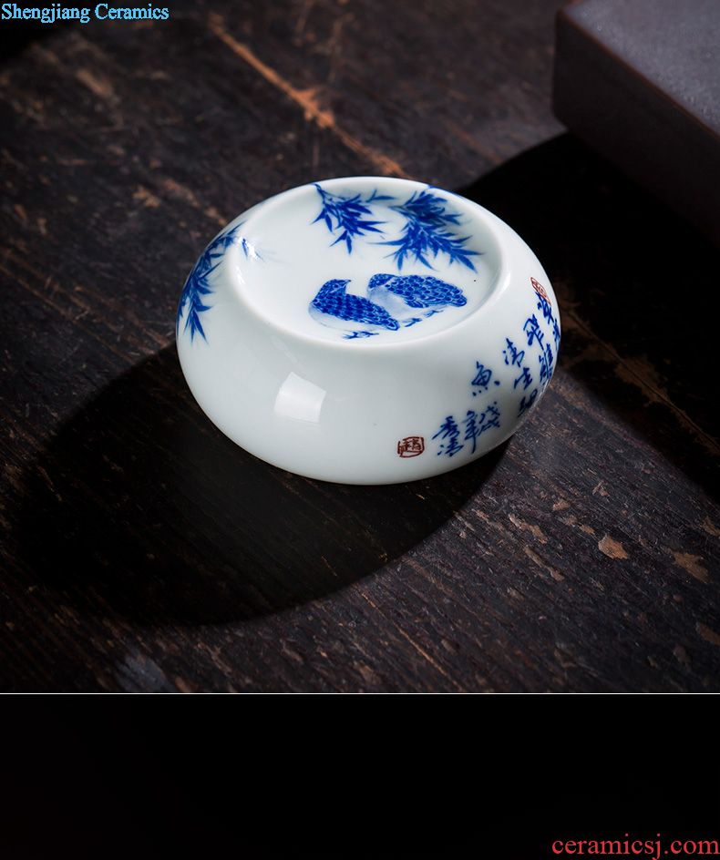 St large ceramic three tureen MeiWen teacups hand-painted blue ice tea bowl full manual jingdezhen kung fu tea set