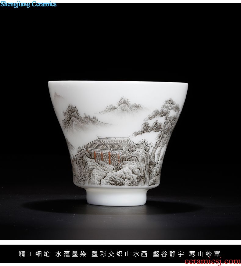 Jingdezhen ceramic kung fu tea sets a pot of two cups of tea set tea service of a complete set of hand-painted cranes teapot teacup