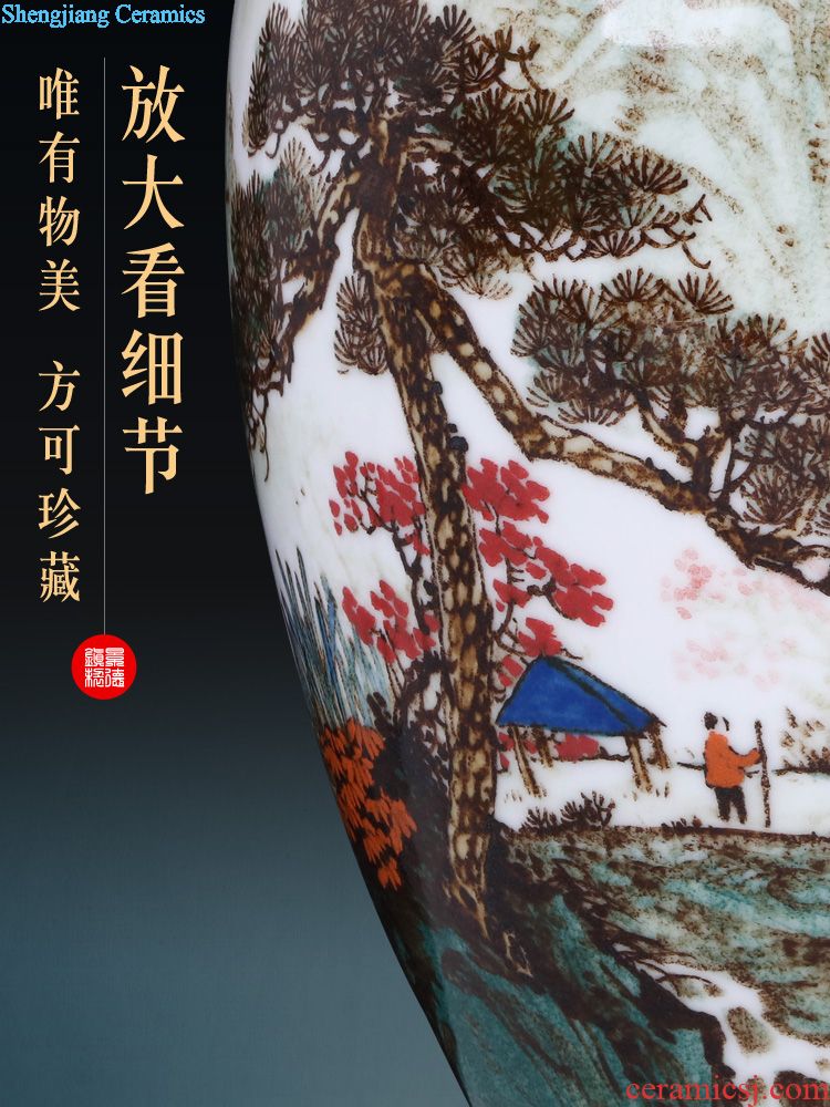 Famous hand-painted Bridges of blue and white porcelain of jingdezhen ceramics decoration hanging dish sat dish home furnishing articles in the living room